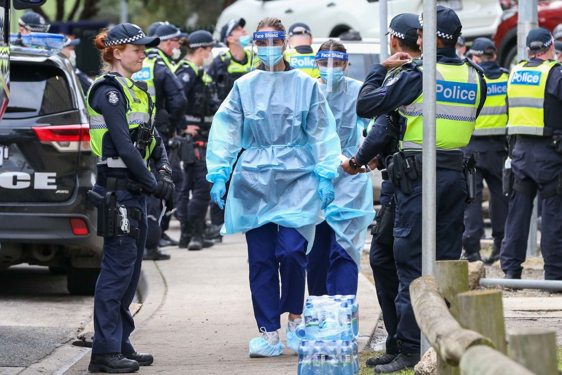 Authorities are racing to contain the outbreak in Melbourne. 