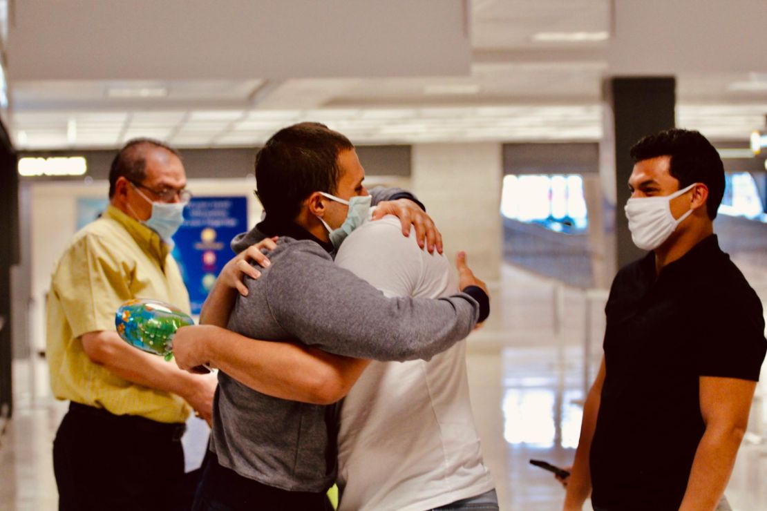 Mohamed Amashah arrives at Dulles International Airport from Egypt on July 6, 2020.