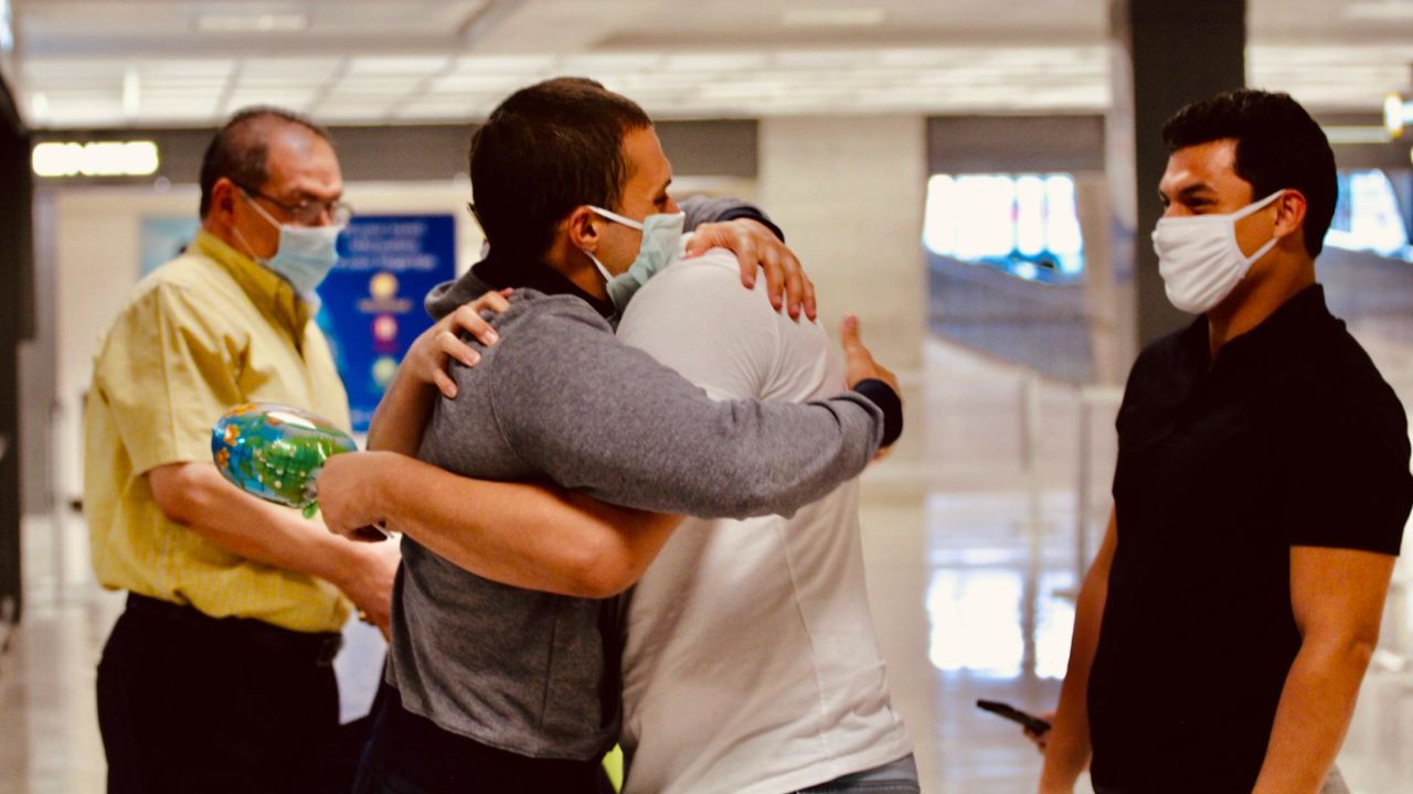 Mohamed Amashah arrives at Dulles International Airport from Egypt on July 6, 2020.