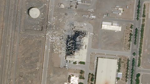 This satellite image from Planet Labs Inc. shows the substantial damage done by an explosion and a fire at an advanced centrifuge assembly plant at Iran's Natanz nuclear site.
