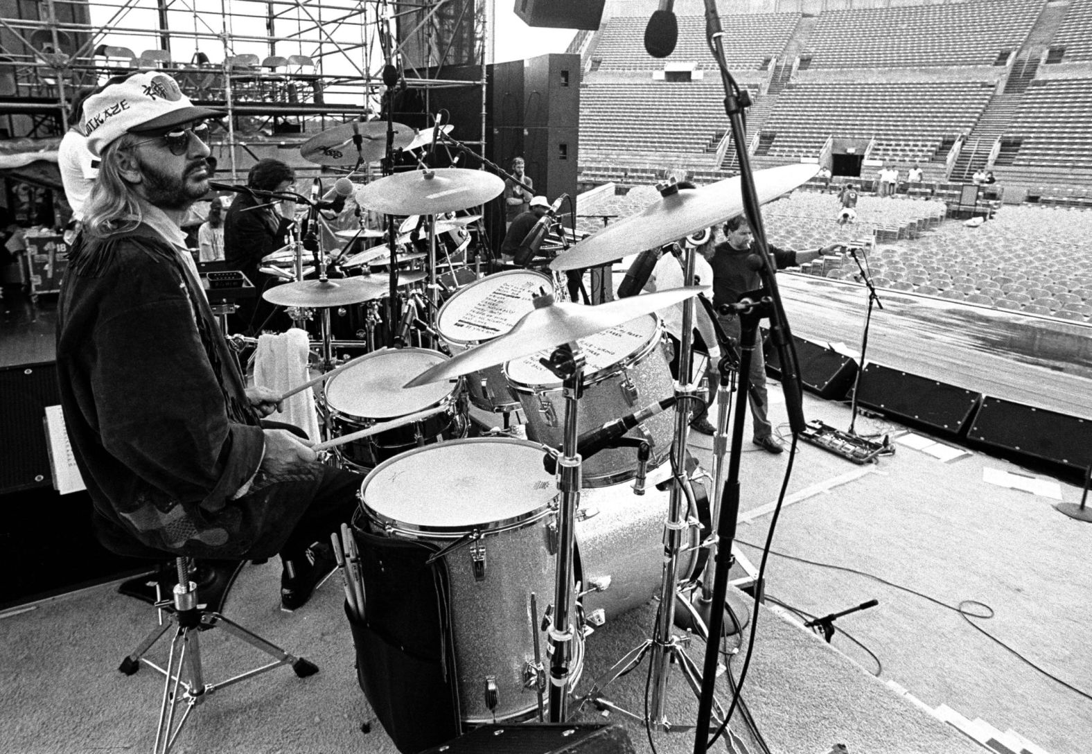 Starr prepares for a concert in Los Angeles circa 1989. Some of his most successful solo songs are "It Don't Come Easy," "Photograph" and "You're Sixteen."