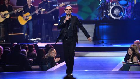 Ringo Starr performs during "The Night That Changed America: A Grammy Salute To The Beatles" at the Los Angeles Convention Center in January 2014.  