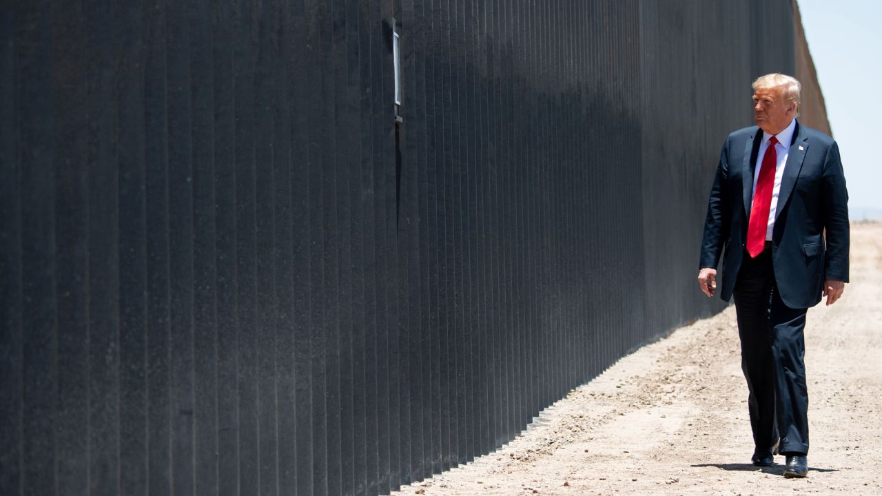 President Trump at a ceremony marking the 200th mile of US-Mexico border wall in San Luis, Arizona, on June 23, 2020. 