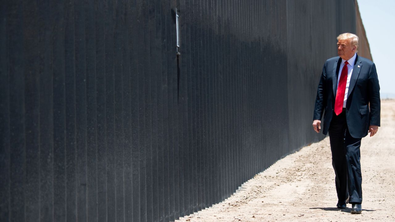 President Trump at a ceremony marking the 200th mile of US-Mexico border wall in San Luis, Arizona, on June 23, 2020.
