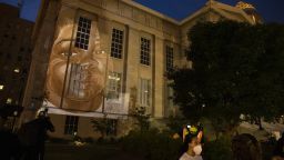 LOUISVILLE, KY - JUNE 05:   A painting of Breonna Taylor is projected onto a government building during a peaceful protest on June 5, 2020 in Louisville, Kentucky. Protests across the country continue into their second weekend after recent police-related incidents resulting in the deaths of African-Americans Breonna Taylor in Louisville and George Floyd in Minneapolis, (Photo by Brett Carlsen/Getty Images)