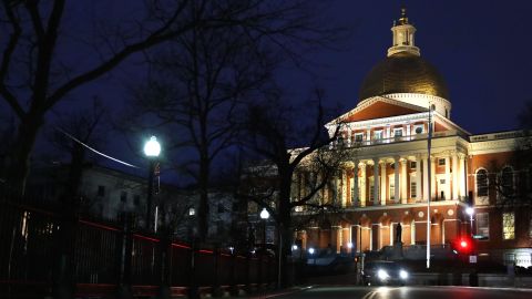 A view of the Massachusetts State House on March 24, 2020, in Boston. 