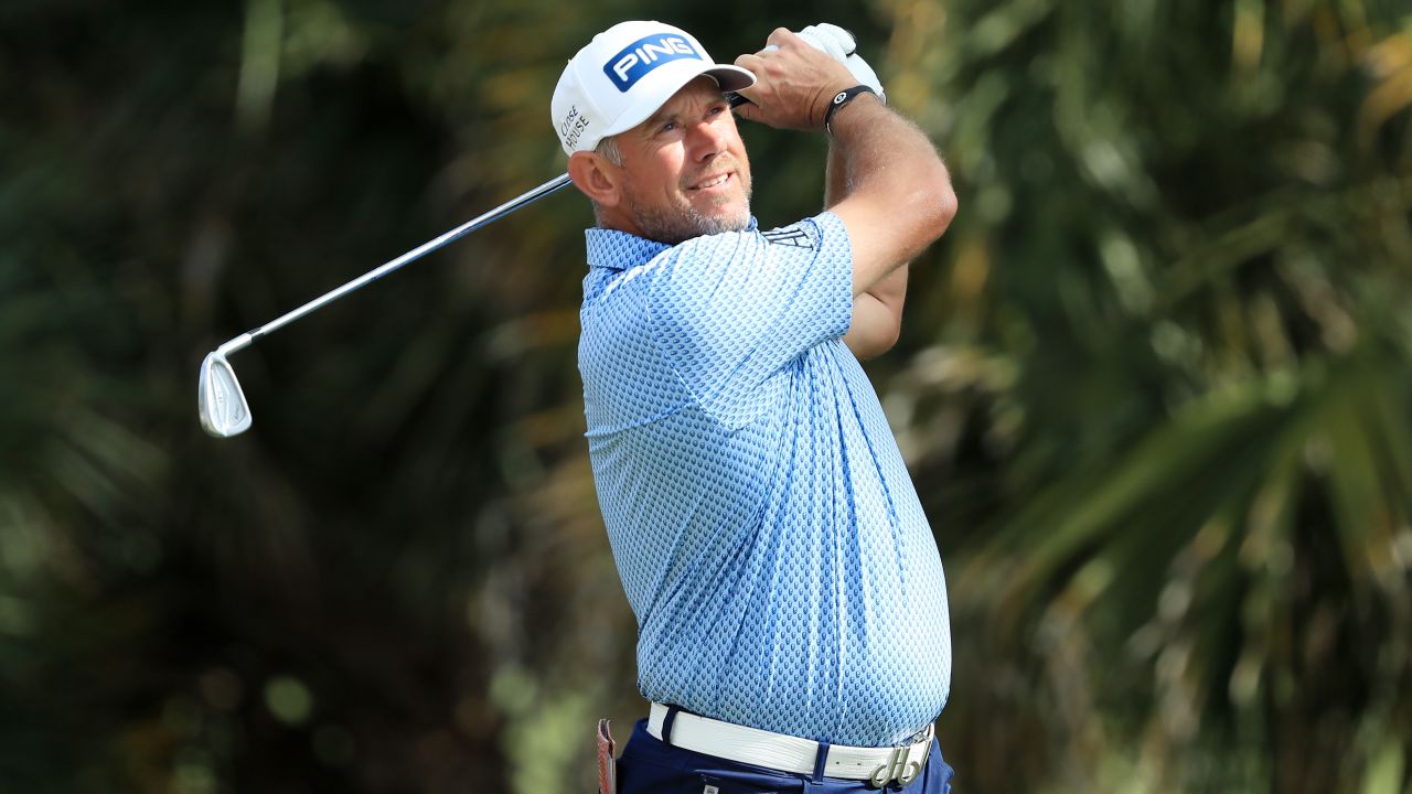 Westwood of England plays his shot from the seventh tee during the final round of the Honda Classic at PGA National Resort and Spa Champion course on March 01, 2020 in Palm Beach Gardens, Florida.