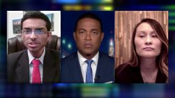 Dr. Murtaza Akhter, left, and Dr. Mina Tran, right, speak with Don Lemon.