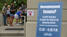 People who came to protest unemployment arrived June 16 to find that a room had been set up in the education center to help with unemployment claims at the Kentucky State Capitol. 