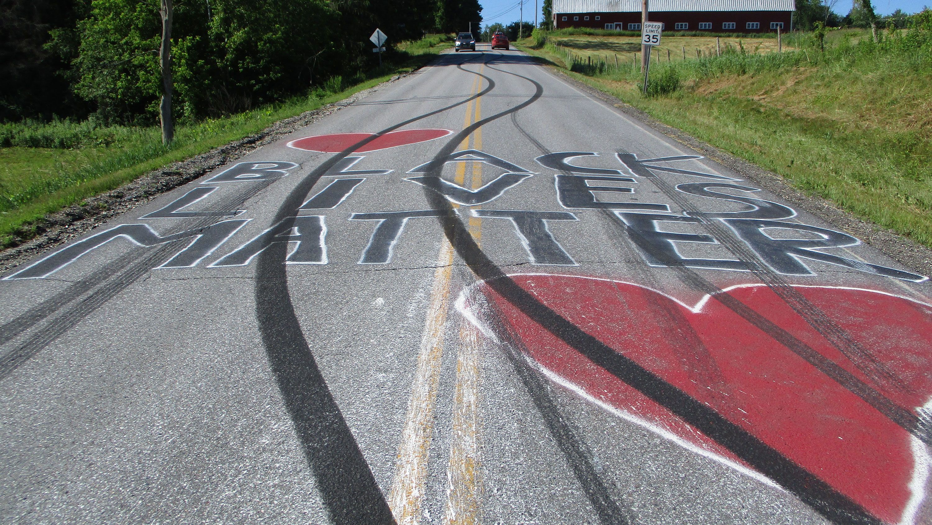 Three Black Lives Matter roadway murals in Vermont were defaced, according to state police.