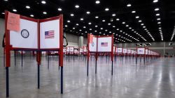 Detail view of voting booths during Tuesdays Kentucky primary election on June 23, 2020 in Louisville, Kentucky. The Kentucky Exposition Center is the only polling location for Tuesday's Kentucky primary in Jefferson County, home to Louisville and 767,000 residents.  (Photo by Brett Carlsen/Getty Images)