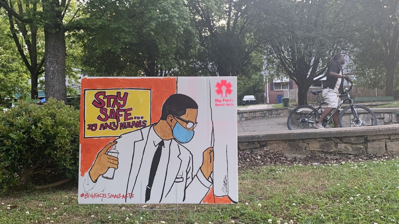Black mural Malcolm X yard sign