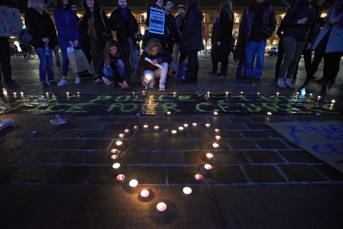 People gather in Toulouse on January 8 to demand justice for Cedric Chouviat.