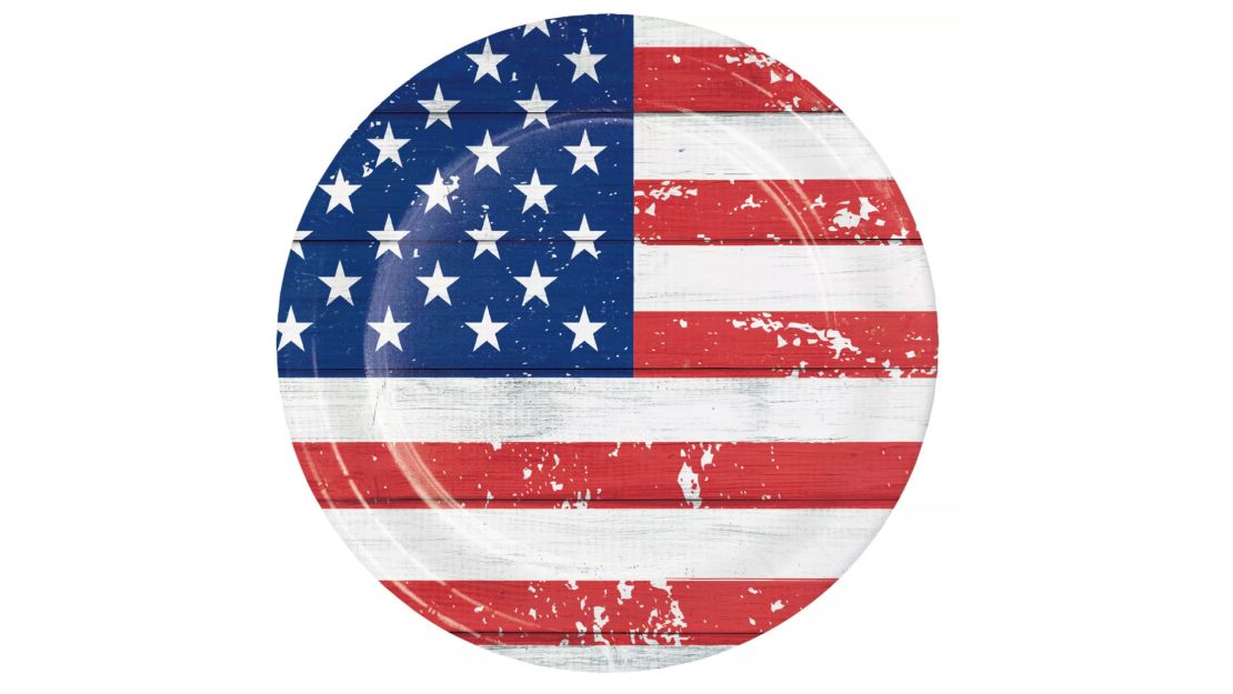 24ct Patriotic Glory Paper Plates Red