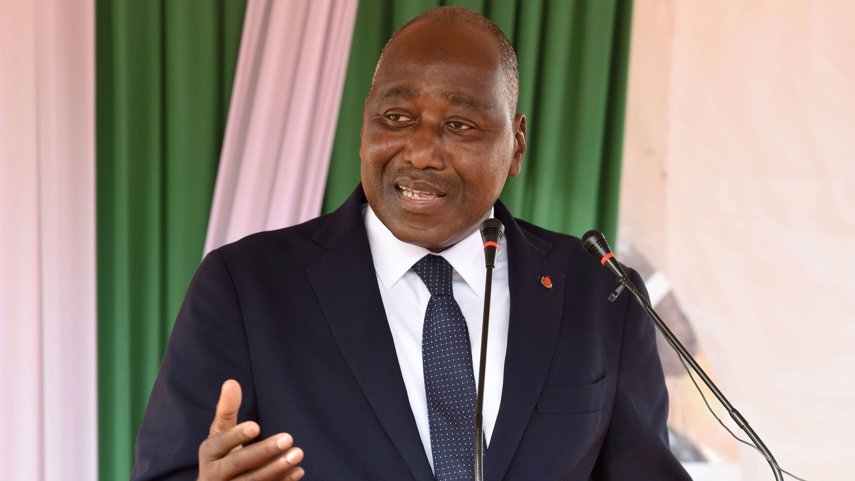 Prime Minister Amadou Gon Coulibaly speaks during an event on May 9, 2019.