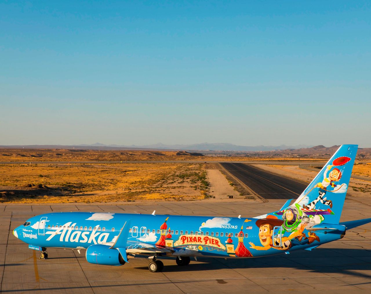 <strong>'To infinity and beyond':</strong> The Alaska Airlines Boeing 737 with a Disney-Pixar "Toy Story" livery took IAC a whole 21 days to complete.