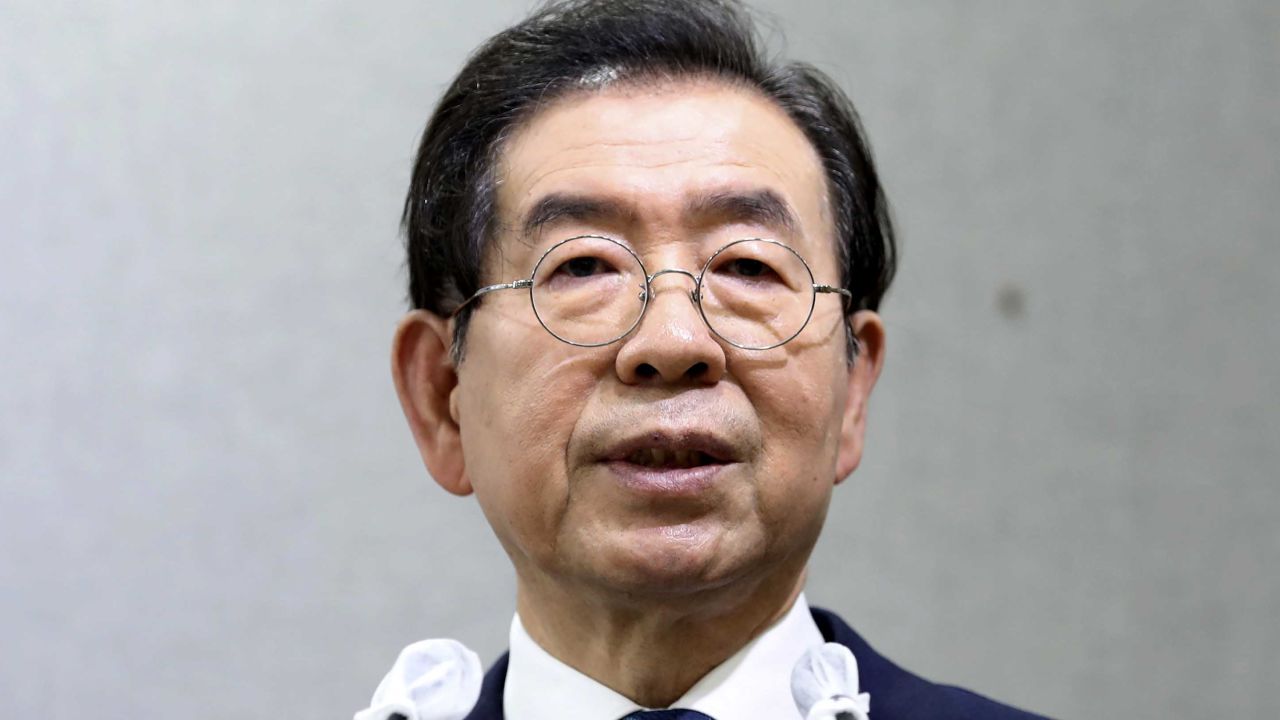 Seoul Mayor Park Won-soon speaks during a press conference at Seoul City Hall in Seoul, South Korea on July 8, 2020.