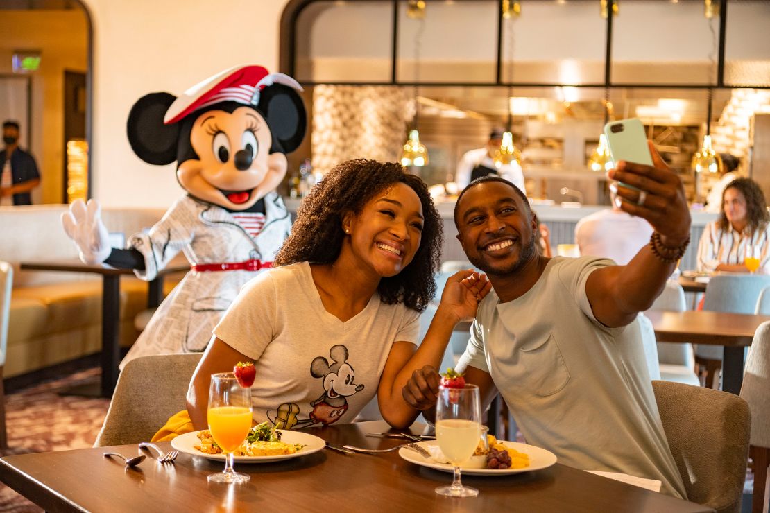 Guests at Disney's Riviera Resort can see Minnie, Mickey and the gang during breakfast at Topolino's Terrace -- Flavors of the Riviera, the resort's rooftop restaurant. During the phased reopening, characters will maintain proper physical distancing while parading through the restaurant.