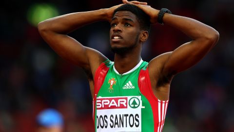 Ricardo Dos Santos of Portugal reacts after competing in the Men's 400 metres semi-final during day two of the 22nd European Athletics Championships at Stadium Letzigrund on August 13, 2014 in Zurich, Switzerland.