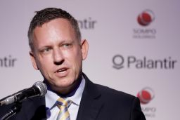 Peter Thiel, co-founder of Palantir Technologies Inc., speaks during a news conference in Tokyo, Japan, on Monday, Nov. 18, 2019.