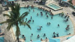 florida hotel pool aerial