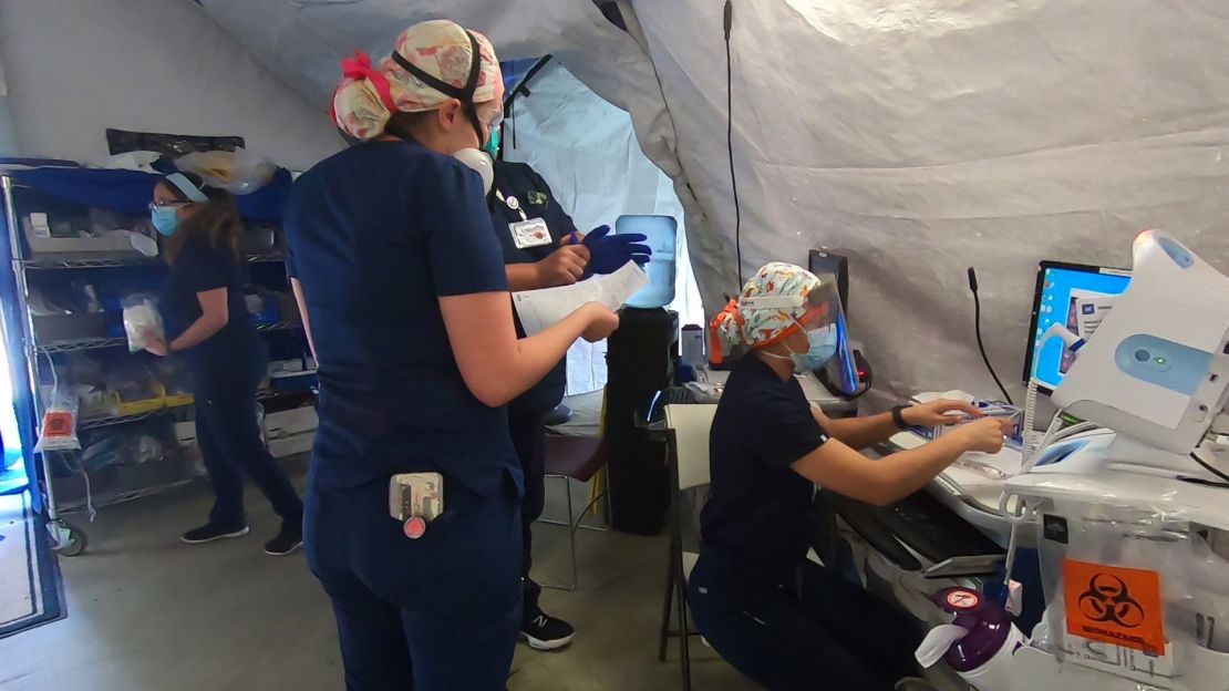 If needed, medics at El Centro are prepared to set up more ICU beds in a tent outside the hospital.