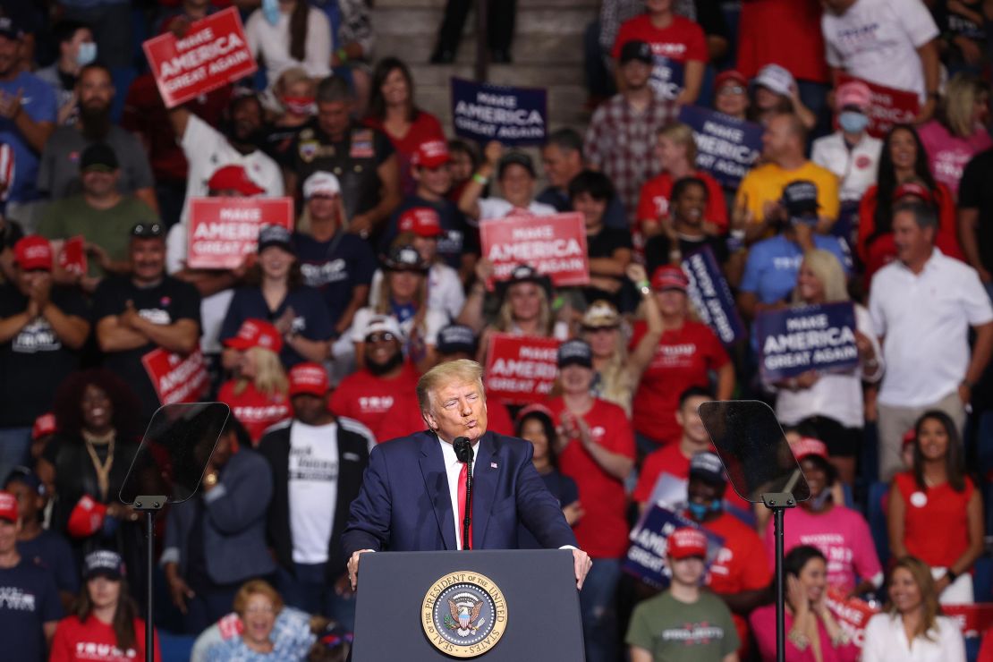 President Donald Trump speaks at a campaign rally at the BOK Center, June 20, 2020 in Tulsa, Oklahoma.