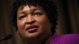 Former Georgia Gubernatorial candidate Stacey Abrams speaks at the National Action Network's annual convention, April 3, 2019 in New York City. 