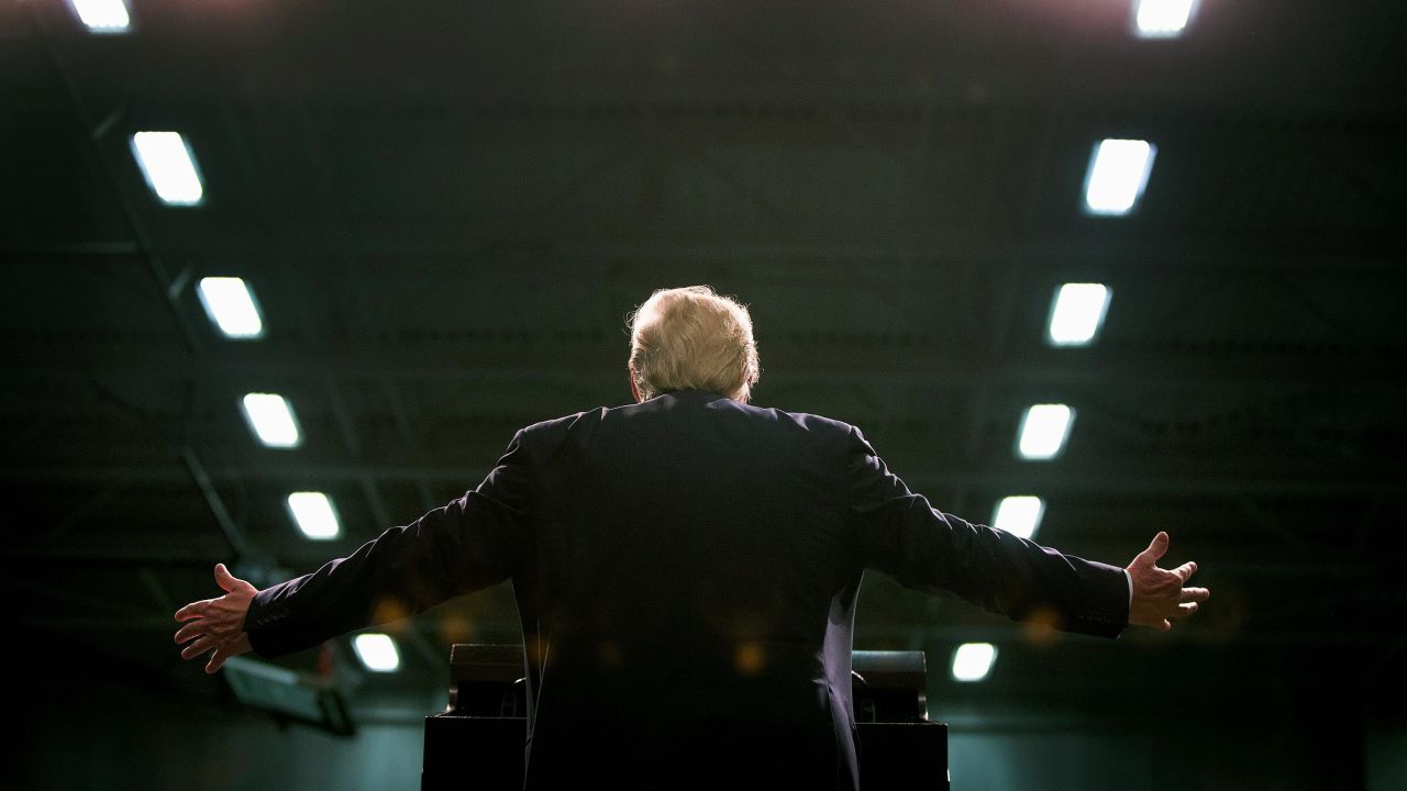 Republican presidential candidate Donald Trump speaks to guests during a rally at Macomb Community College on March 4, 2016 in Warren, Michigan.