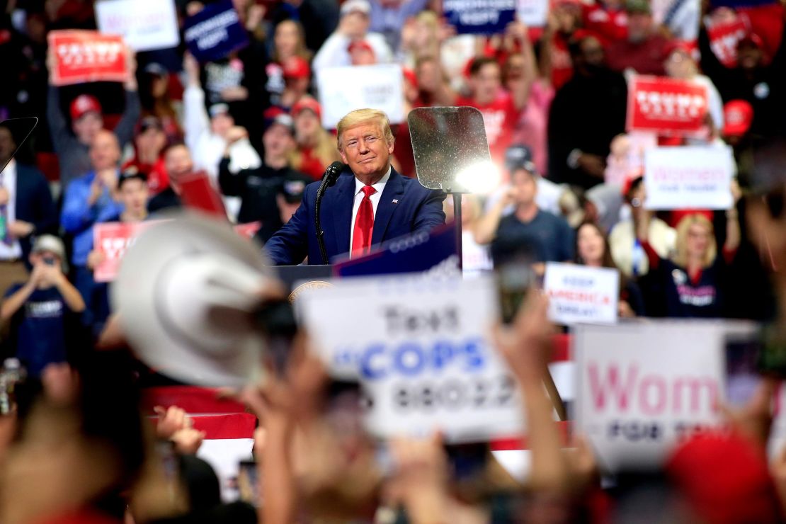 U.S. President Donald Trump speaks to supporters during a rally on March 2, 2020 in Charlotte, North Carolina. 