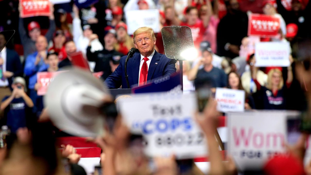 U.S. President Donald Trump speaks to supporters during a rally on March 2, 2020 in Charlotte, North Carolina.