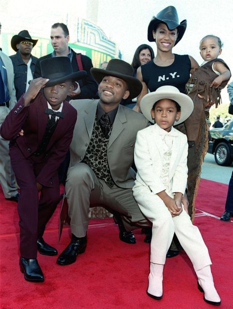 The Smiths arrive at the premiere of "Wild Wild West" in June 1998. Will is in front with his nephew Matthew, left, and his son Trey. Jada is holding their baby son, Jaden. Will and Jada had a daughter, Willow, in 2000.