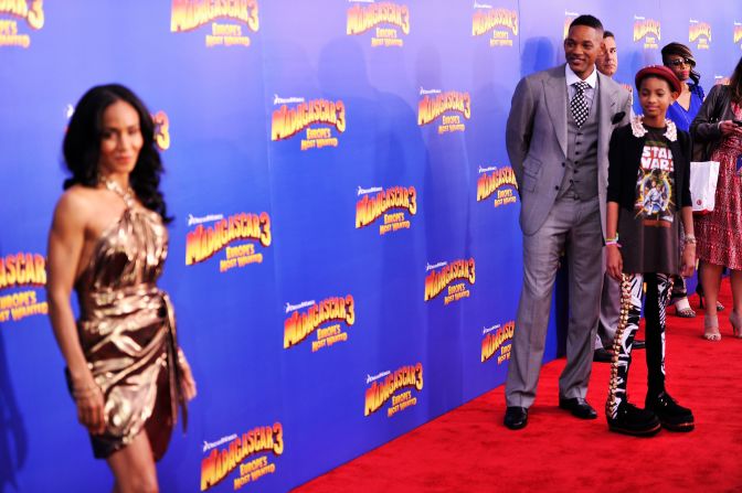 Will and his daughter, Willow, watch Jada at the "Madagascar 3" premiere in June 2012.