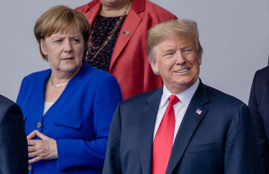 Angela Merkel, Germany's chancellor, and US President Donald Trump in 2018.