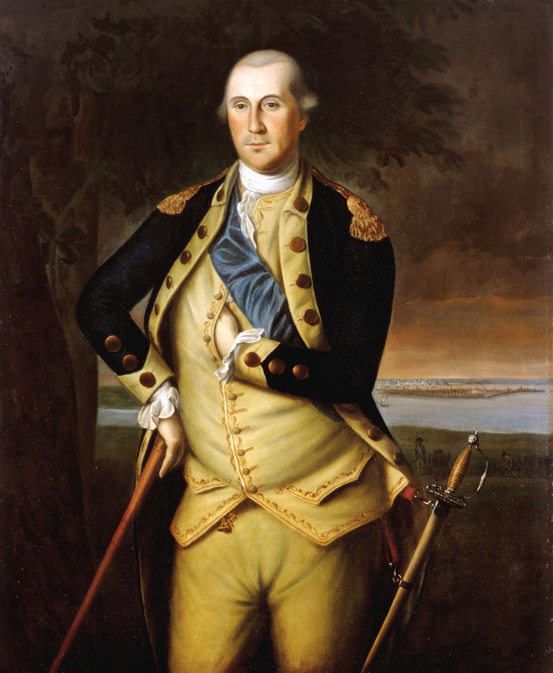 An oil on canvas of George Washington.
