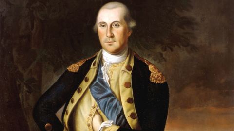 An oil on canvas of George Washington.