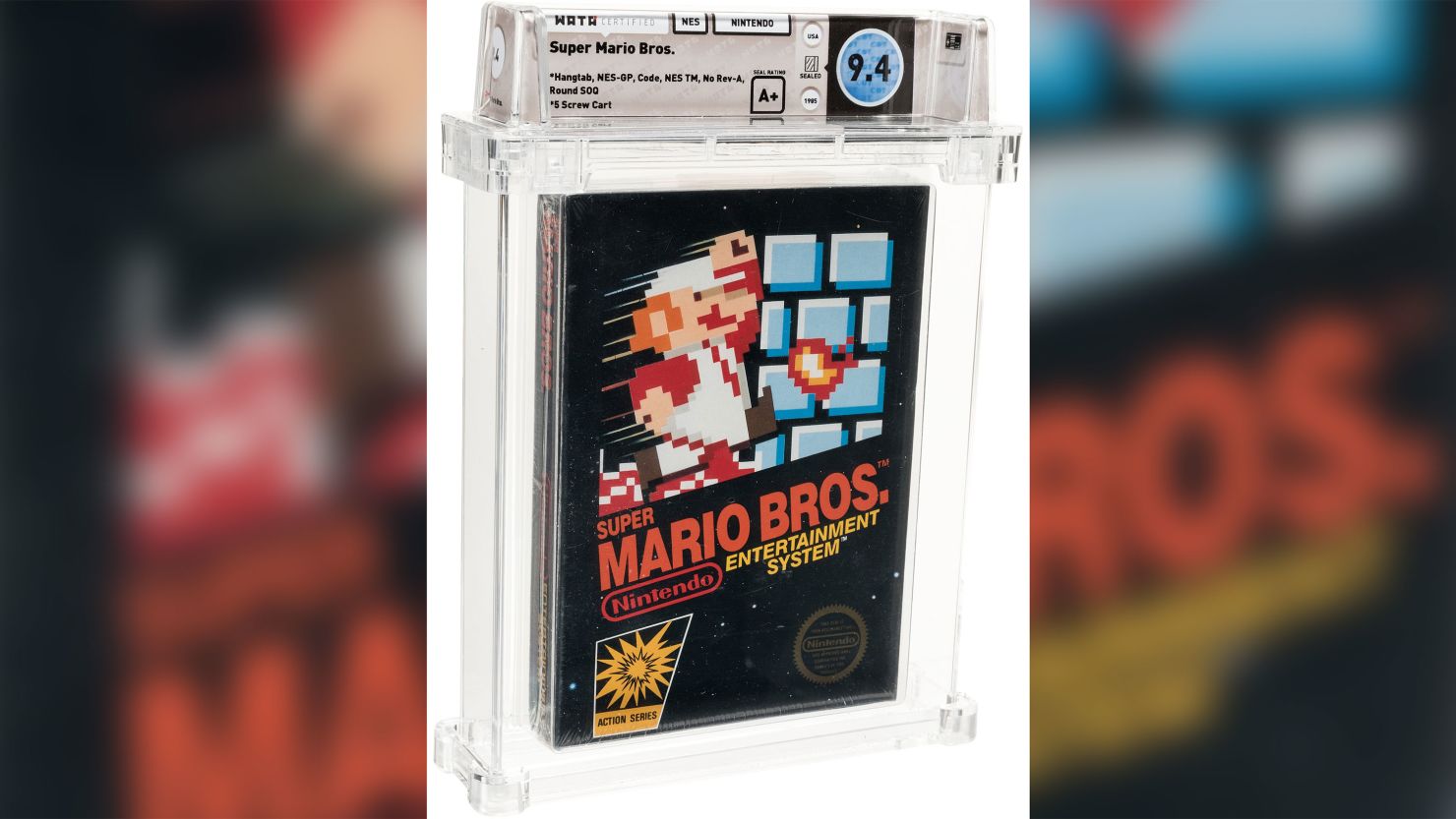 An unopened copy of the Super Mario Bros. video game sold for a record $114,000.