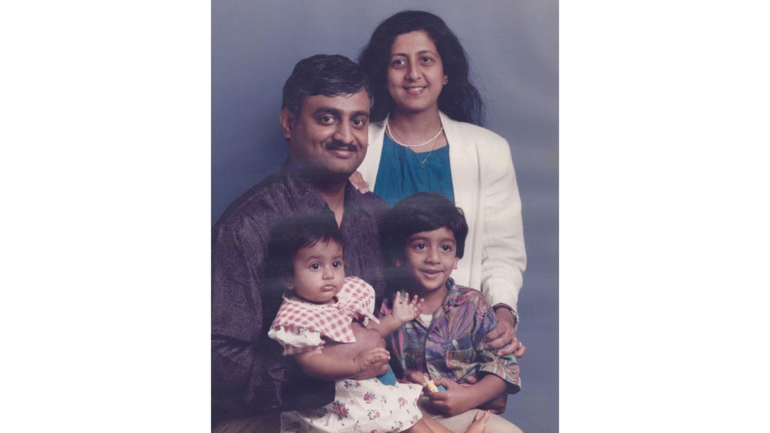 Family portait in 1995, shortly before we moved back to India. 