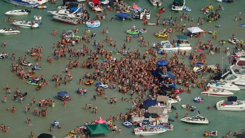 Hundreds gathered at Torch Lake, in the northwest corner Michigan's Lower Peninsula, over the July 4 weekend.