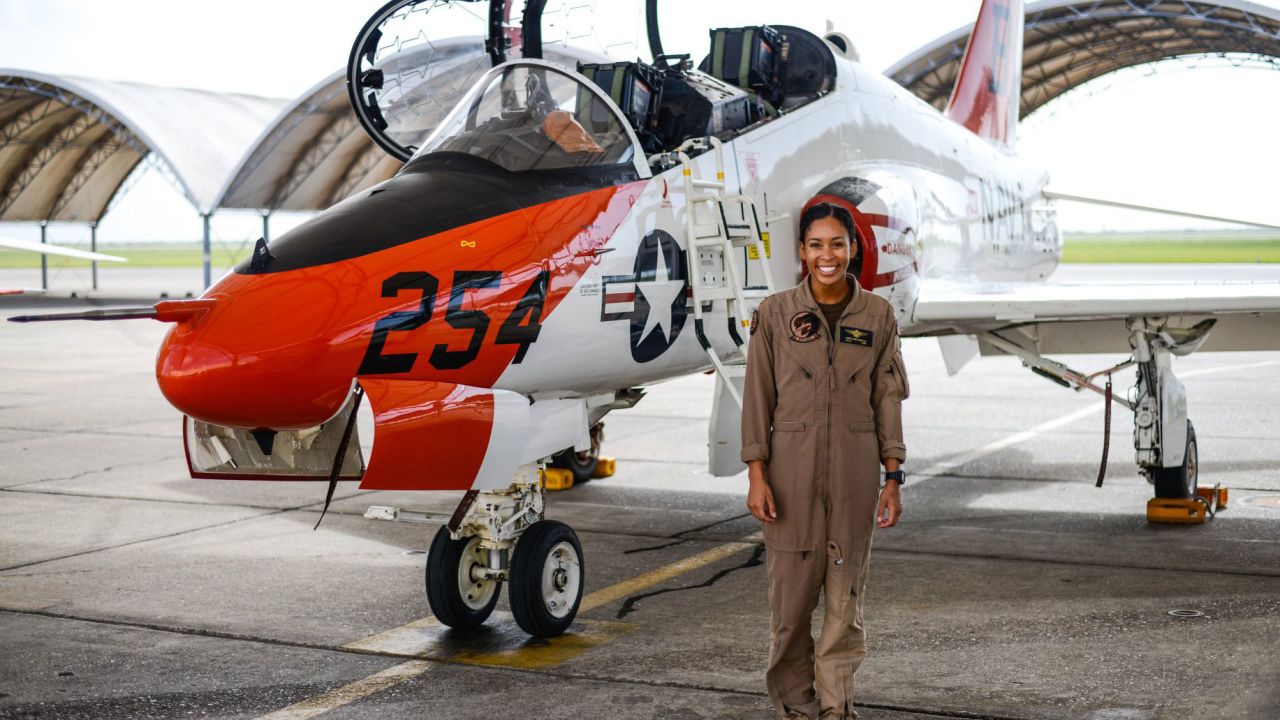 Lt. j.g. Madeline Swegle is the Navy's first known Black female tactical aircraft pilot. 