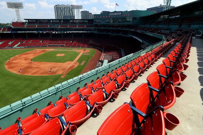The Boston Red Sox play in an intrasquad game at Fenway Park in Boston on July 9. Major League Baseball has announced that the shortened <a href="index.php?page=&url=https%3A%2F%2Fwww.cnn.com%2F2020%2F06%2F23%2Fus%2Fmlb-2020-season-spt-trnd%2Findex.html" target="_blank">60-game regular season</a> will begin on July 23 or 24.