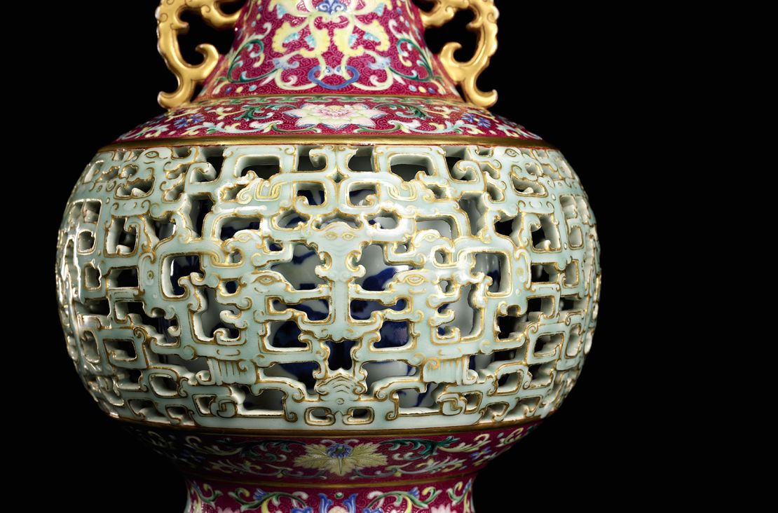 The ornate vase was described by Sotheby's as a "technical tour-de-force."