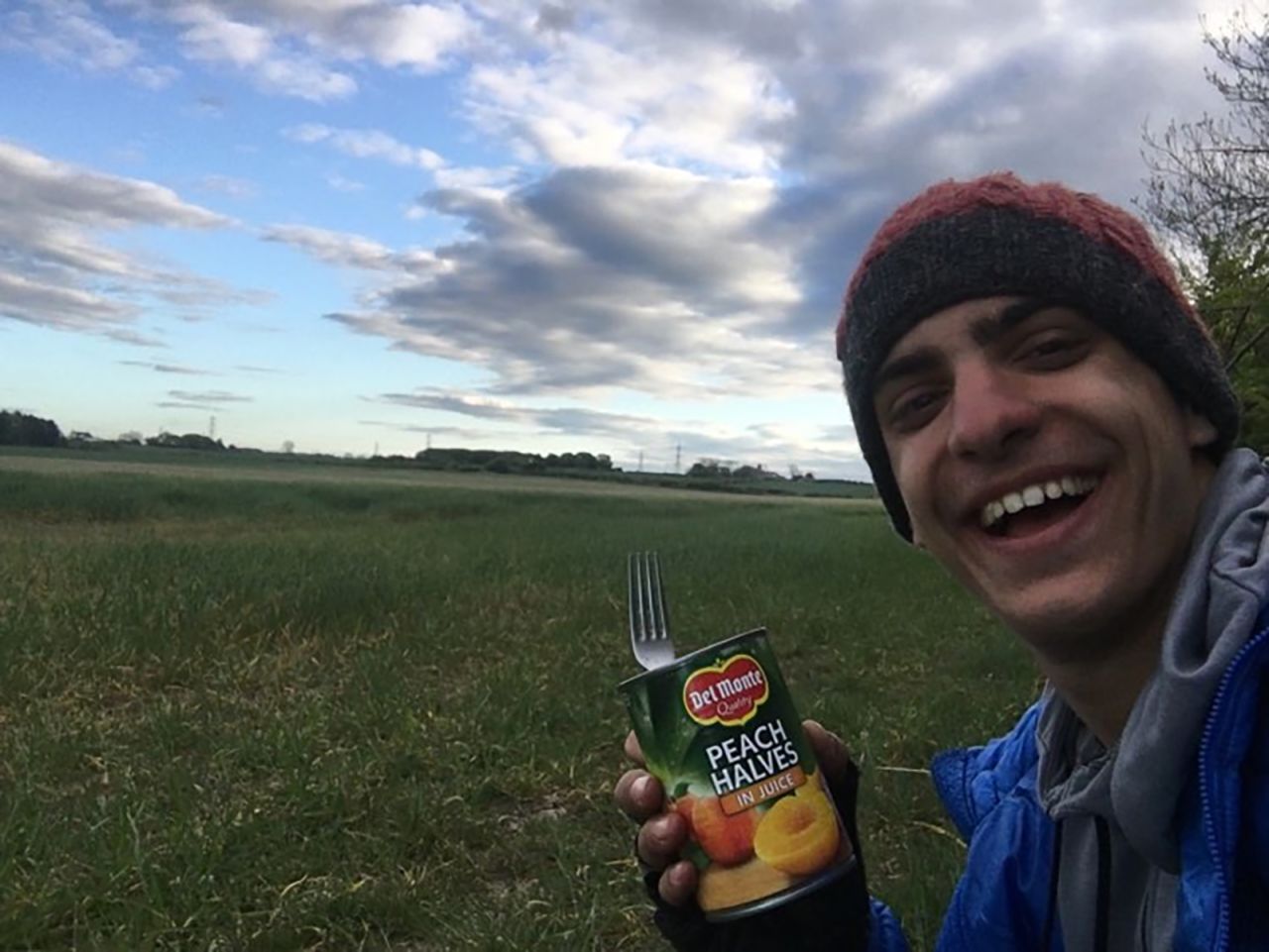 Papadimitriou packed canned goods and bread for his 48-day trip
