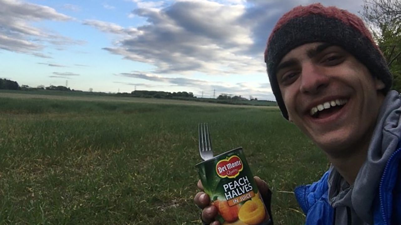 Papadimitriou packed canned goods and bread for his 48-day trip
