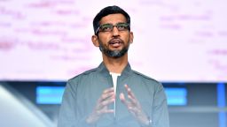 Google CEO Sundar Pichai speaks during the Google I/O keynote session at Shoreline Amphitheatre in Mountain View, California on May 7, 2019. (Photo by Josh Edelson / AFP) (Photo by JOSH EDELSON/AFP via Getty Images)