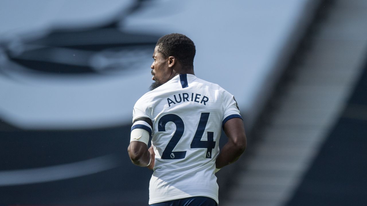 Serge Aurier, Christopher's brother, takes the field for Tottenham Hotspur against Arsenal in the Premier League.