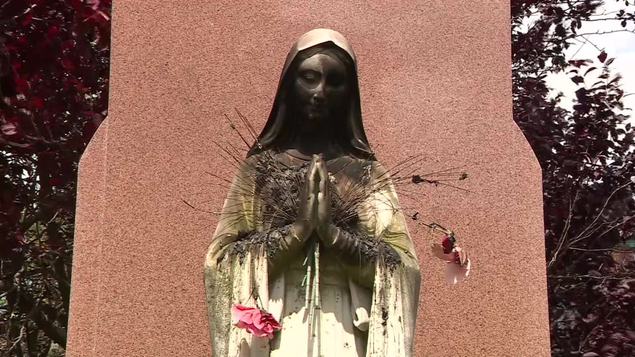 A Virgin Mary statue was burned outside the Saint Peter Parish Church in Boston. 