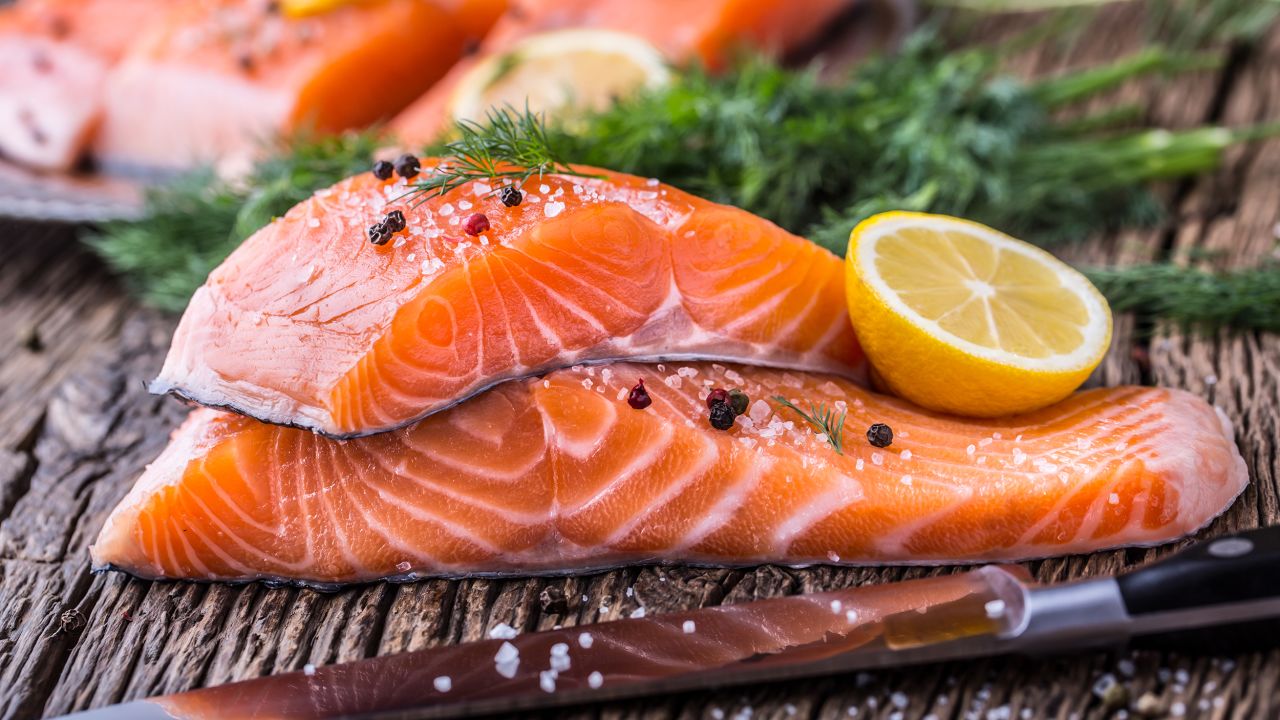 Good-for-you proteins include omega-3 rich fish like salmon. 