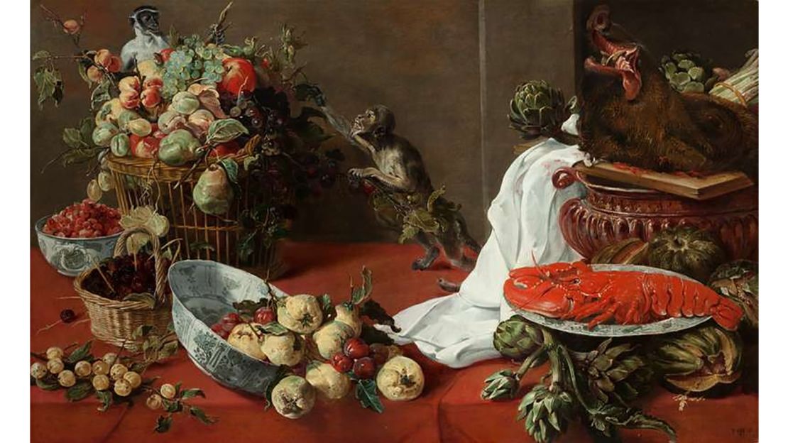 'Still life with monkeys' by Frans Snyder is an example of a painting with a title that obscures the work's depiction of fruit. 