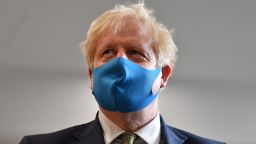 LONDON, UNITED KINGDOM - JULY 13:  Britain's Prime Minister Boris Johnson, wearing a face mask or covering due to the COVID-19 pandemic, visits the headquarters of the London Ambulance Service NHS Trust  on July 13, 2020 in London, England.  (Photo by Ben Stansall-WPA Pool/Getty Images)